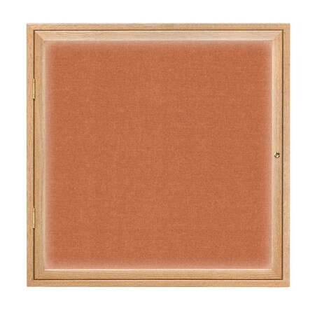 United Visual Products Single Door Slim Enclosed Radius EZ Tack Board, 48"x36", Bronze/White UVRDS48EZ-WHITE-BRONZE